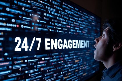 A human interacting with an AI chatbot that enhances customer experience through instant, intelligent responses.