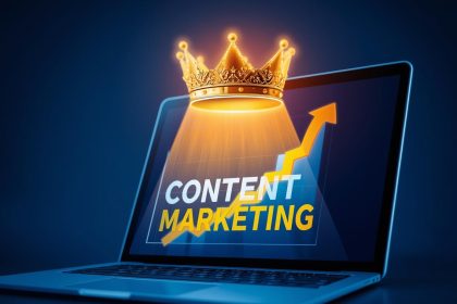 Marketer using content marketing strategies to achieve SEO success and position their brand as an industry leader.
