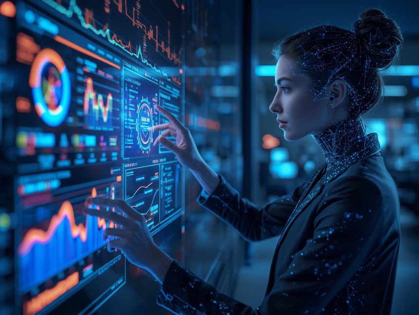 Marketer tracking key website performance metrics to optimize speed, engagement, and conversion rates.