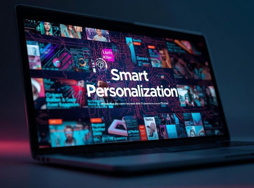 Marketer using machine learning technology to personalize content and enhance digital marketing performance.