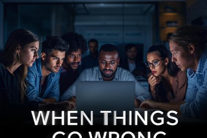 PR professional responding calmly to negative feedback and managing an online crisis to protect and rebuild brand reputation.