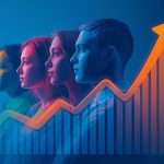 A collage of people taking selfies and sharing product posts surrounded by glowing engagement icons, symbolizing the rise of user-generated content in digital marketing.