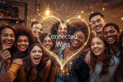 A marketer using a glowing digital hook to attract customer icons, representing how CRM tools capture and retain customers efficiently.