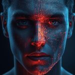 A glowing robotic hand shaking hands with a human marketer surrounded by floating icons of hearts and purchases, symbolizing AI’s growing role in winning customer trust and loyalty.