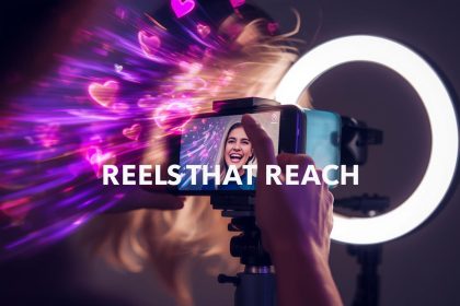 A marketer surrounded by glowing Instagram hearts, comments, and Reels icons, symbolizing how posts, Reels, and ads enhance brand visibility and engagement.