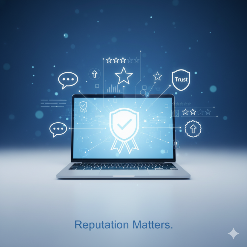 A digital marketer connecting glowing chain links between websites on holographic screens, symbolizing off-page SEO strategies that boost authority and online success.