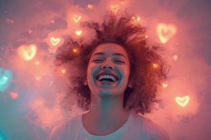 A digital marketer reviewing holographic ad dashboards powered by AI, representing how machine learning personalizes advertising and improves customer satisfaction.