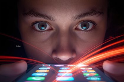 A person’s finger hovering over a glowing digital “Buy Now” button, symbolizing the power of micro-moments and instant decision-making in marketing.