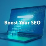 Visual of a marketer celebrating improved website rankings on Google using modern SEO strategies.