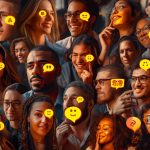 A group of diverse people connected through glowing digital speech bubbles forming a global network, symbolizing the rise of social forums in the digital age.