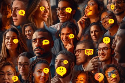 A group of diverse people connected through glowing digital speech bubbles forming a global network, symbolizing the rise of social forums in the digital age.