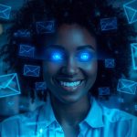 A marketer unlocks a glowing envelope, symbolizing the secret of using emails to generate more leads, loyal customers, and bigger sales.