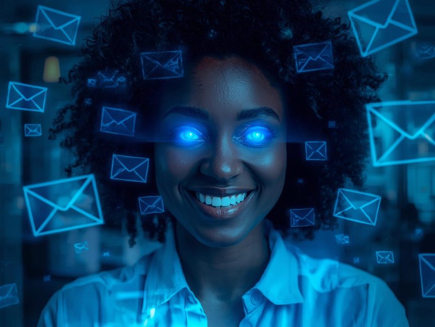 A marketer unlocks a glowing envelope, symbolizing the secret of using emails to generate more leads, loyal customers, and bigger sales.