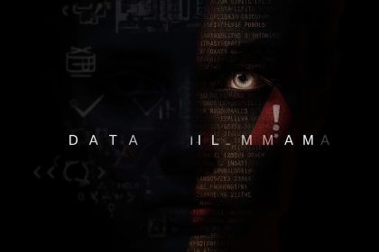 A marketer holding glowing icons for “Trust” and “Trash,” symbolizing the tension between privacy compliance and risky data practices shaping digital success in 2025.