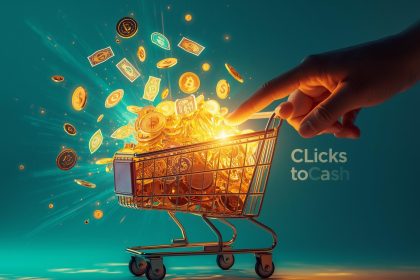 A marketer editing a glowing product listing on a digital screen surrounded by stars and likes, symbolizing optimization techniques that increase e-commerce sales.