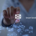 A marketer celebrates as glowing email icons transform into dollar signs, symbolizing how smart email automation converts subscriber actions into sales.