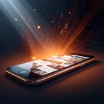 A marketer reviews glowing customer posts displayed as holographic screens, symbolizing how authentic user-generated content strengthens brand trust and engagement.