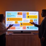 A smiling customer surrounded by glowing five-star reviews and testimonial quotes, symbolizing how authentic feedback builds trust and drives marketing success.