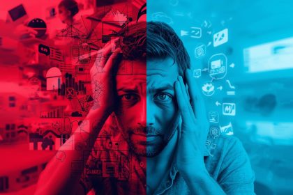 A glowing user journey funnel showing clicks leading to engagement and conversions, symbolizing the impact of UX on digital marketing success.