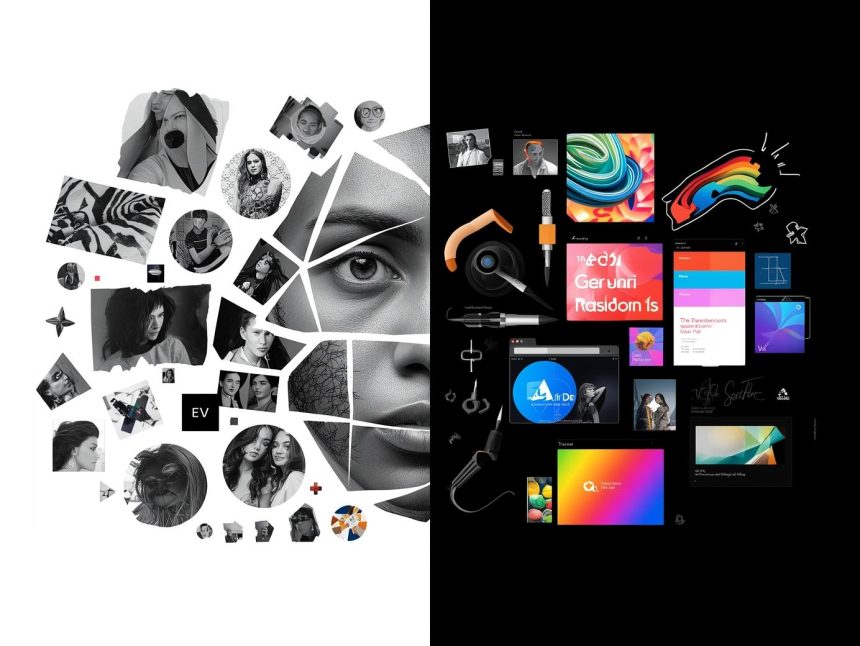 A glowing brand logo surrounded by consistent visuals across digital platforms, symbolizing cohesive identity and trust-building in digital marketing.