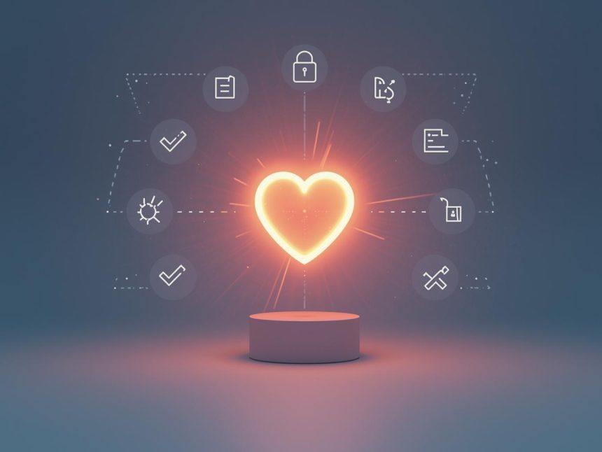 A marketer and customer shaking hands through a glowing digital interface, symbolizing trust, transparency, and ethical connection in digital marketing.