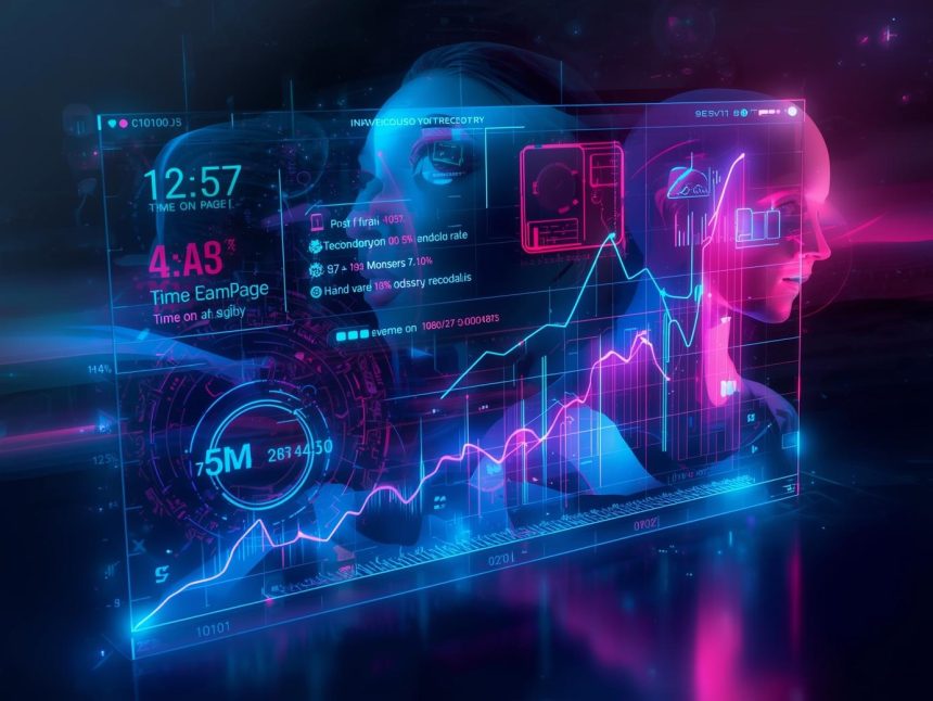 A user viewing a clean, glowing website interface that captures attention and drives clicks, representing how strong design converts first impressions into actions.