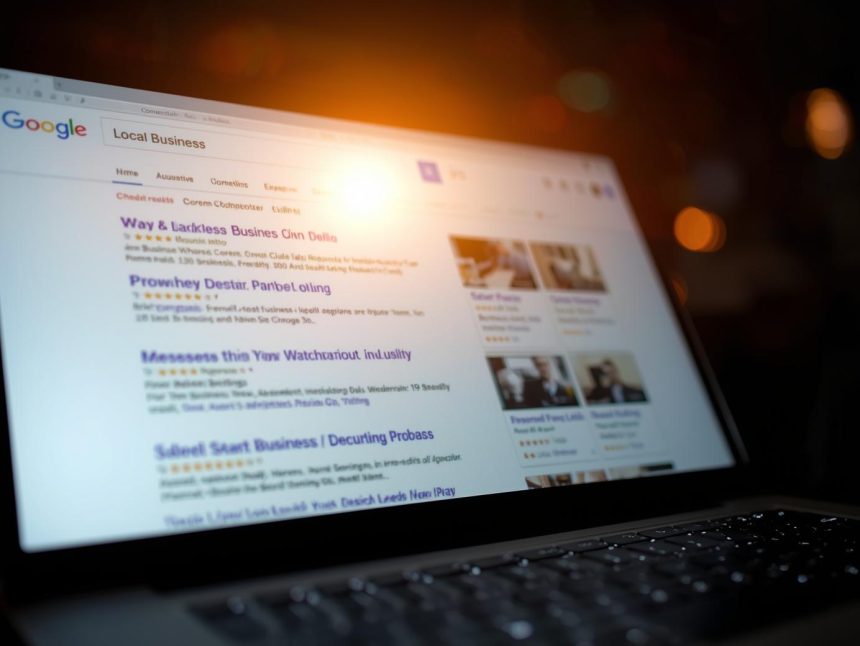 A glowing red map pin rises from a smartphone displaying a city map, symbolizing how mastering local search drives faster customer discovery.