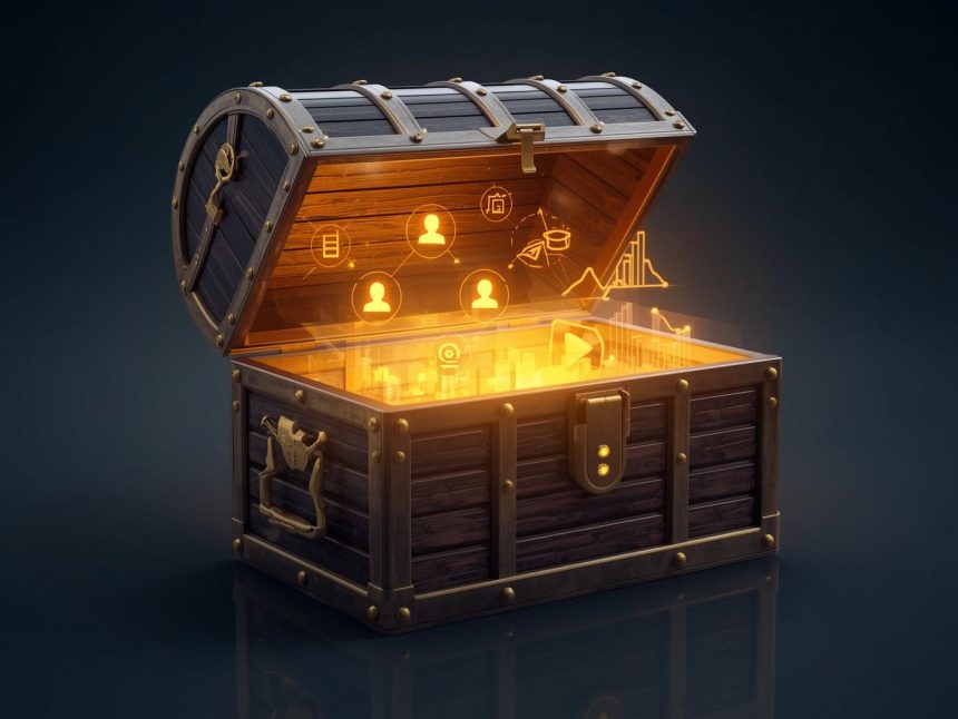 A glowing digital arrow hits the center of a futuristic target surrounded by audience icons, symbolizing the power of focusing on your specific audience in digital marketing.