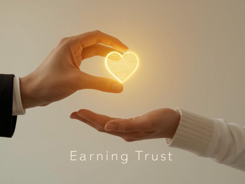 A marketer facing a crumbling cookie icon that transforms into a glowing consent shield, symbolizing the shift from cookies to privacy-first marketing.