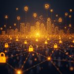 A human and AI hand reaching toward a glowing “Allow” button on a digital consent screen, symbolizing trust and permission in marketing.