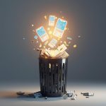 A frustrated marketer surrounded by fading ads while a single glowing targeted ad stands out, symbolizing the power of personalized reach.