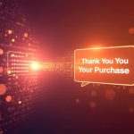 A marketer and customer support agent collaborating through glowing digital dashboards, symbolizing how unified marketing and service drive sales and loyalty.