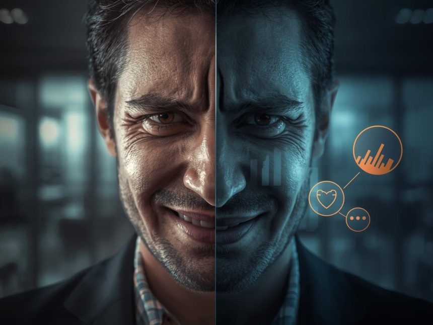 A marketer holding a glowing transparent cube labeled “Trust” as the digital world around them disintegrates, symbolizing the power of transparency in marketing.