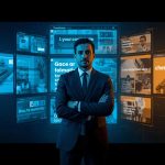 A marketer managing consistent brand messages across digital platforms, symbolizing unified communication that builds customer trust and conversions.