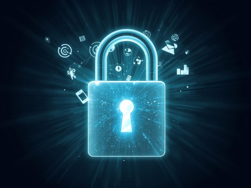 A marketer holds a glowing digital key unlocking a holographic dashboard of marketing tools, symbolizing the power of using the right digital solutions for success.