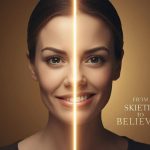 A marketer holding a glowing golden key unlocking a heart-shaped digital lock surrounded by customers, symbolizing how trust converts skeptics into loyal buyers.