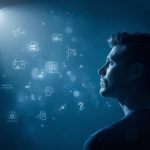 A marketer stands at a crossroads between “Purpose” and “Profit,” with the “Purpose” path glowing brightly, symbolizing how meaning-driven marketing builds lasting brands.