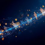 A marketer using AI-driven personalization tools to turn customer data into e-commerce sales, symbolizing smart growth powered by automation.