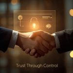 User managing their digital privacy and data preferences through a transparent interface, symbolizing empowerment and ethical data-driven marketing.