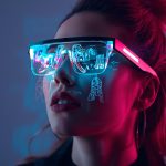 A shopper using augmented reality to virtually try on products before purchase, symbolizing how AR and VR are transforming digital commerce experiences.