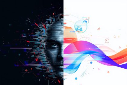 Multiple digital screens displaying cohesive adaptive brand visuals across devices, symbolizing responsive design in modern digital marketing.