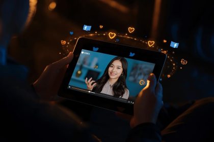 A smiling business owner and satisfied customer shaking hands, symbolizing how authentic customer stories build trust and drive sales in content marketing.