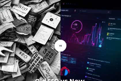 Digital marketer analyzing AI-driven search algorithms and machine learning dashboards that shape SEO rankings in 2025.