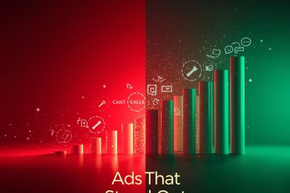 Comparison of basic Google ad versus ad with extensions like sitelinks, callouts, and structured snippets showing higher engagement.