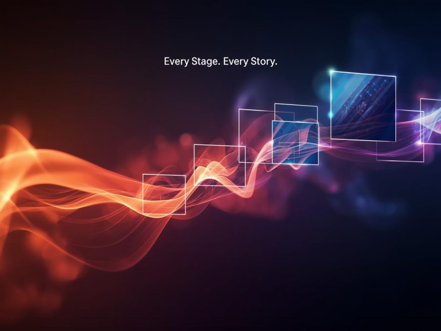 A glowing digital funnel filled with video icons and customer engagement visuals, symbolizing how videos guide audiences through every stage of the customer journey.