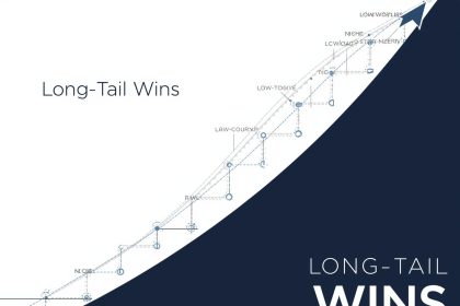 Digital marketer mining glowing keyword clusters from a holographic dashboard, symbolizing the discovery of niche opportunities through strategic keyword clustering.