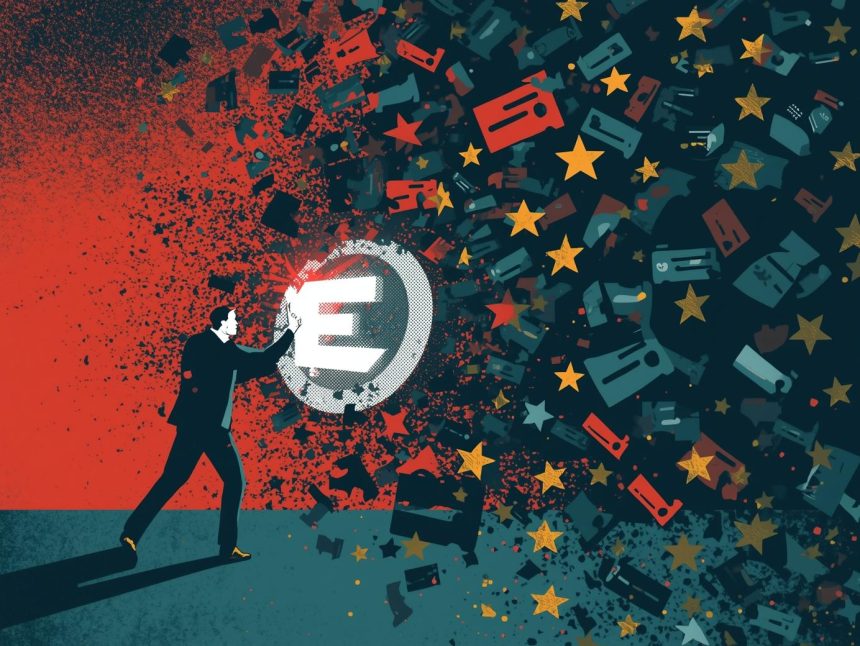 Digital marketer analyzing glowing dashboards of reviews, mentions, and brand sentiment metrics, representing online reputation management and SEO performance.