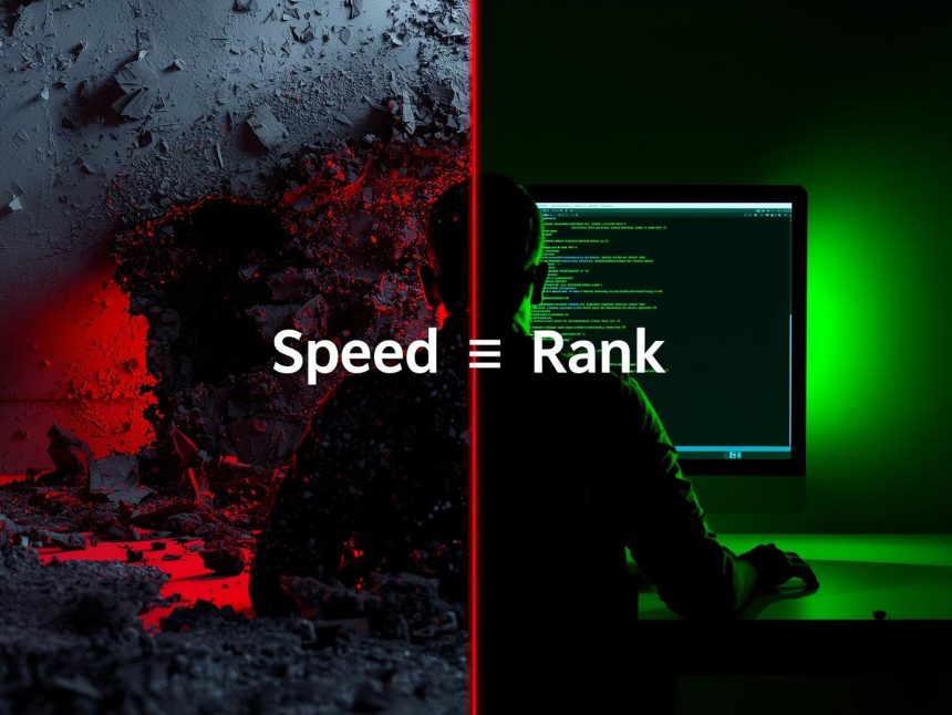 Marketer optimizing website performance and Core Web Vitals for better rankings in 2025 using mobile-first and indexing strategies.