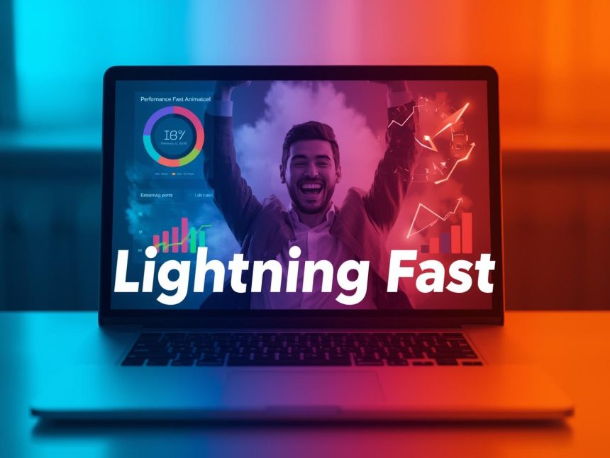 Digital marketer reviewing a glowing performance speed gauge, symbolizing how Core Web Vitals and UX signals impact SEO rankings in 2025.