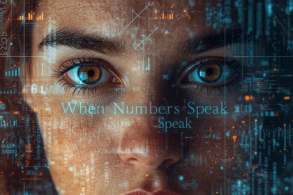 Split-screen visual showing raw data transforming into a persuasive infographic, symbolizing how effective data visualization enhances storytelling and credibility in content marketing.